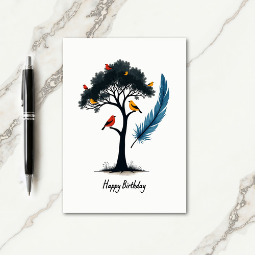 Artistic Tree Birthday Card