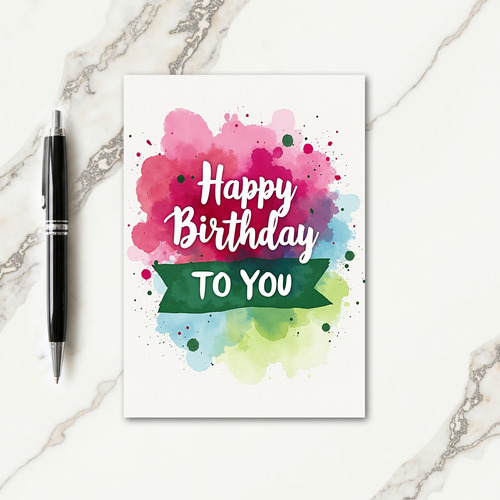 Artistic Wash Birthday Card
