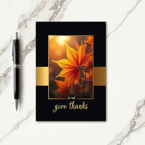 As We Give Thanks Golden Leaf Card