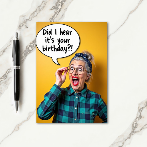 Astonished Birthday Portrait Card
