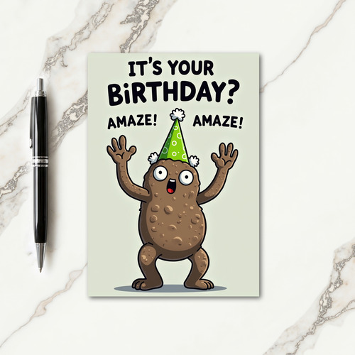 Astonished Veggie Birthday Card