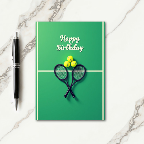 Athletic Birthday Racket Card
