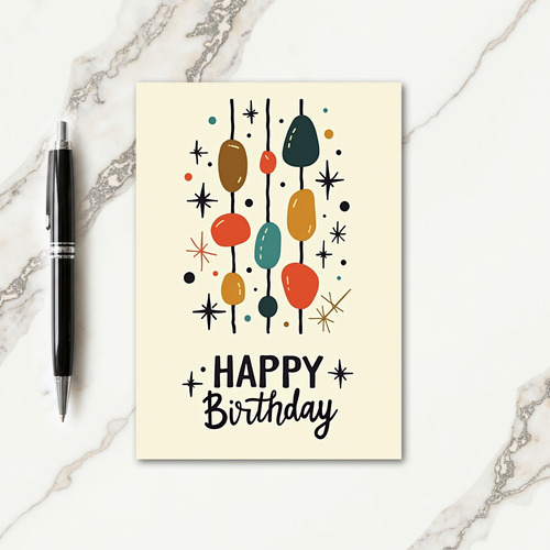 Atomic Shapes Birthday Card