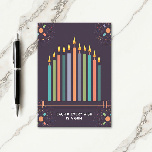 Aubergine Candle Birthday Card