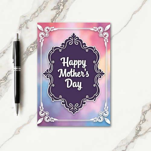 Aubergine Frame Mothers Day Card