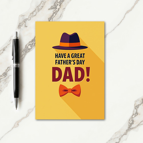 Aubergine Hat Fathers Day Card