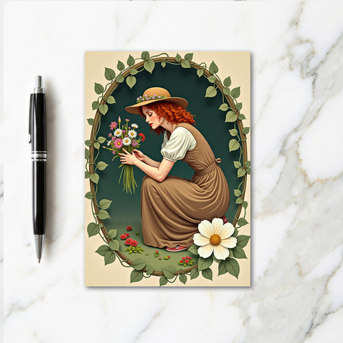 Auburn Beauty Flower Bouquet Card