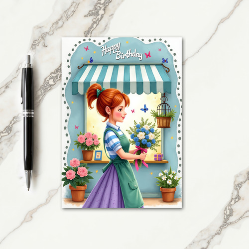 Auburn Hair Birthday Card