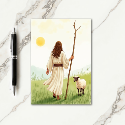 Auburn Hair Pastoral Walk Card