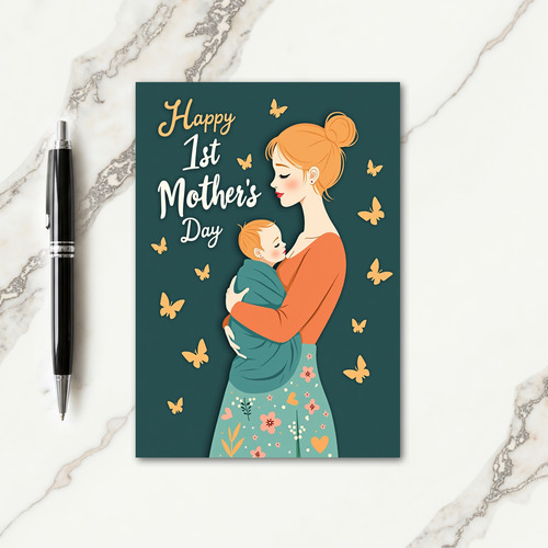 Auburn Haired Mom First Mother Card