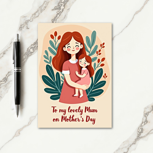 Auburn Haired Mum Card