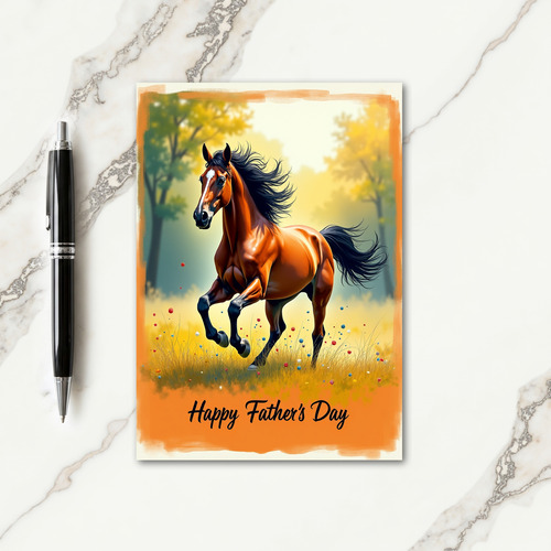 Auburn Horse Fathers Day Card