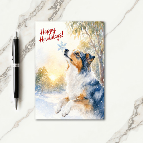 Australian Shepherd Christmas Card