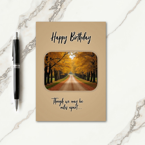 Autumn Birthday Golden Leaves Card