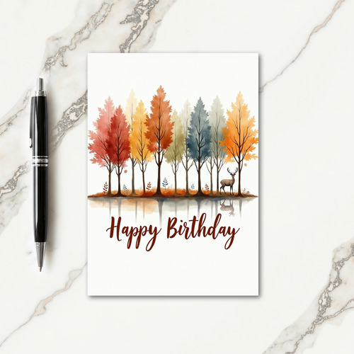 Autumn Birthday Reflection Card