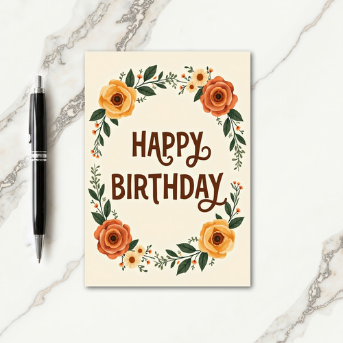 Autumn Bloom Birthday Card