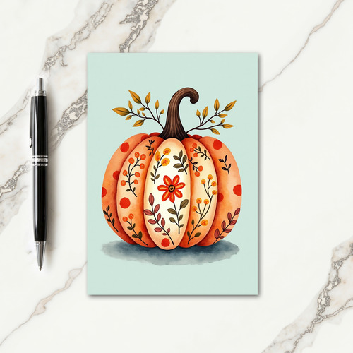 Autumn Bloom Pumpkin Card