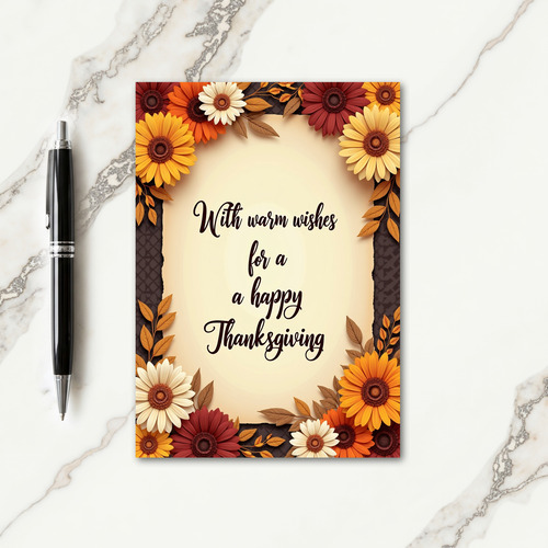 Autumn Bloom Thanksgiving Card thumbnail