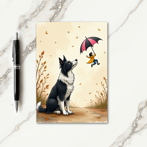 Autumn Canine Fathers Day Card