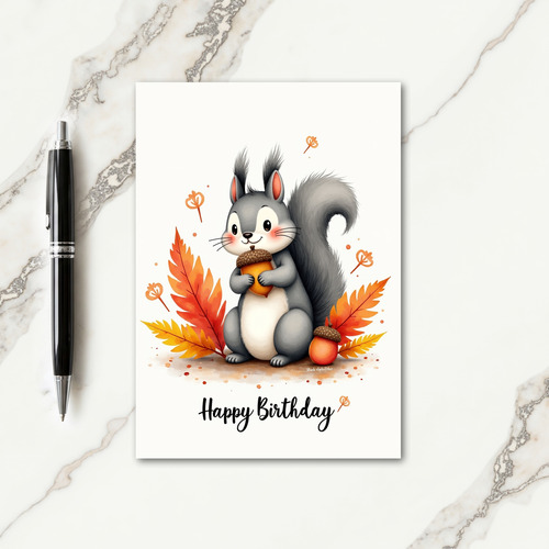 Autumn Creature Birthday Card