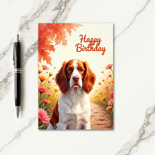 Autumn Dog Birthday Card