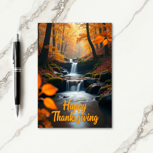 Autumn Falls Thanksgiving Card thumbnail