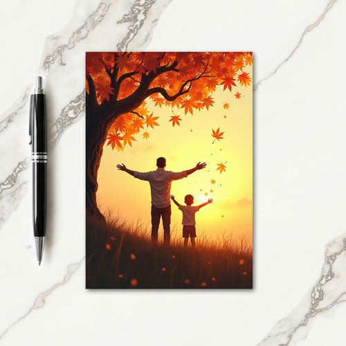 Autumn Fathers Day Scene Card