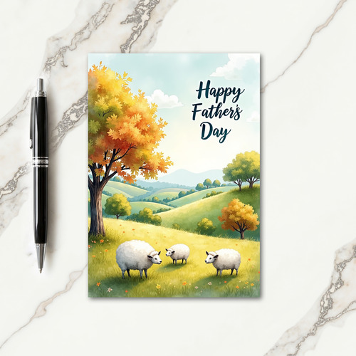 Autumn Fathers Day Sheep Card