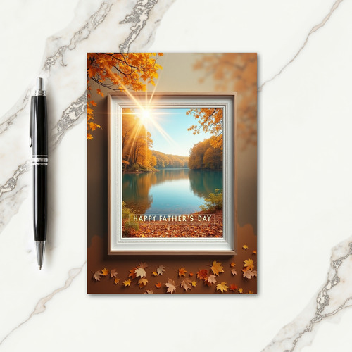 Autumn Fathers Day Waterscape Card