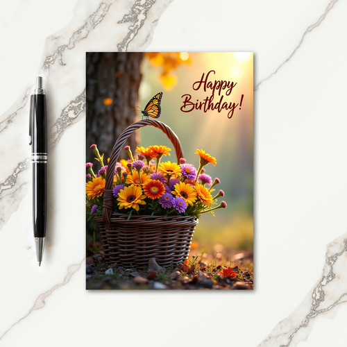 Autumn Floral Birthday Card