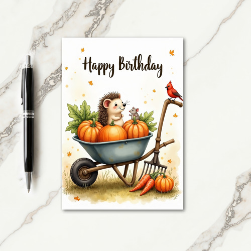 Autumn Friends Birthday Card