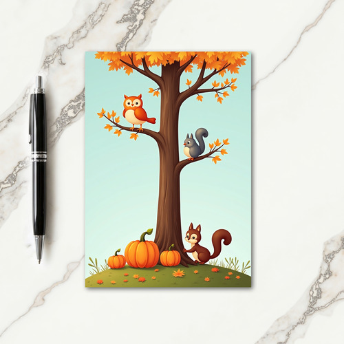 Autumn Friends Thanksgiving Card