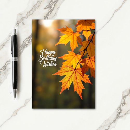 Autumn Golden Leaves Card