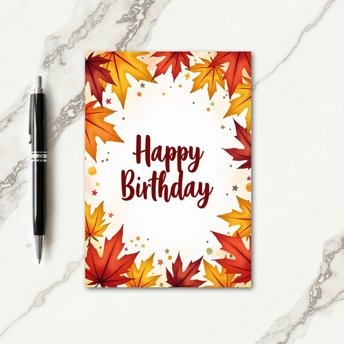 Autumn Leaf Birthday Card