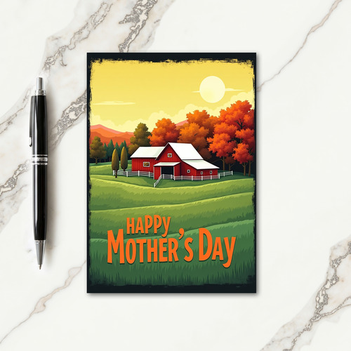 Autumn Mothers Day Scene Card