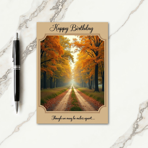 Autumn Path Birthday Card