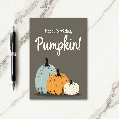 Autumn Pumpkin Birthday Card