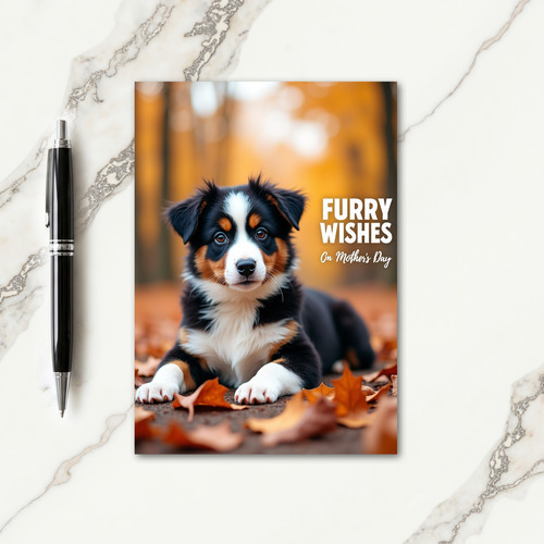 Autumn Puppy Portrait Card