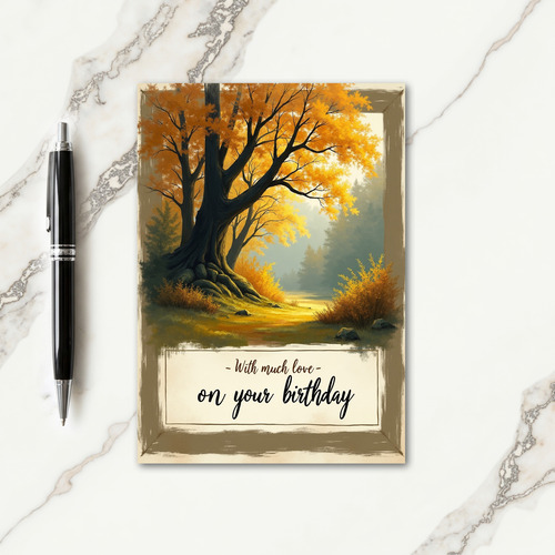 Autumn Scene Birthday Card