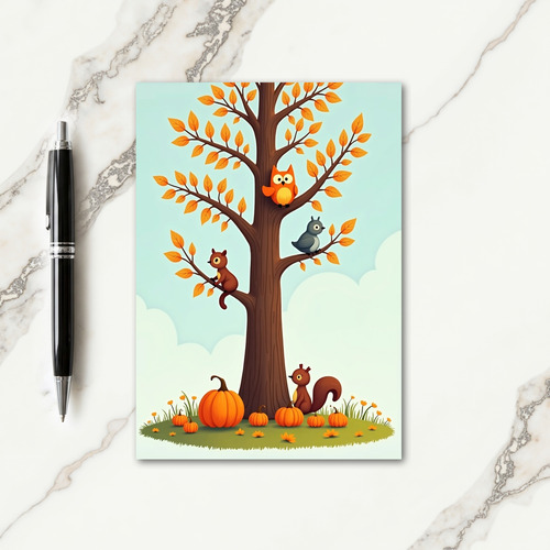 Autumn Tree Friends Card