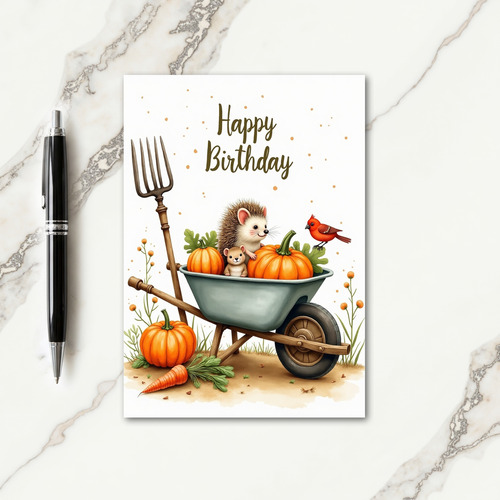 Autumn Woodland Birthday Card
