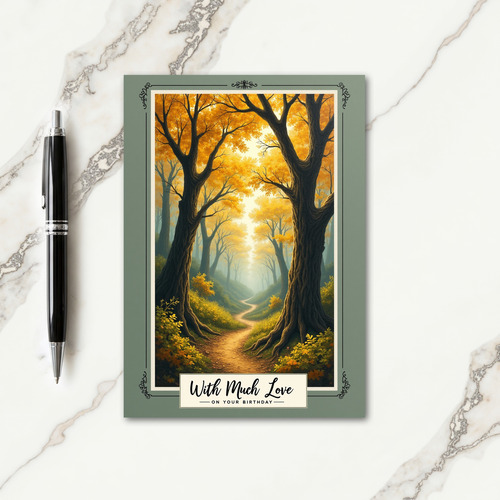 Autumnal Birthday Forest Card