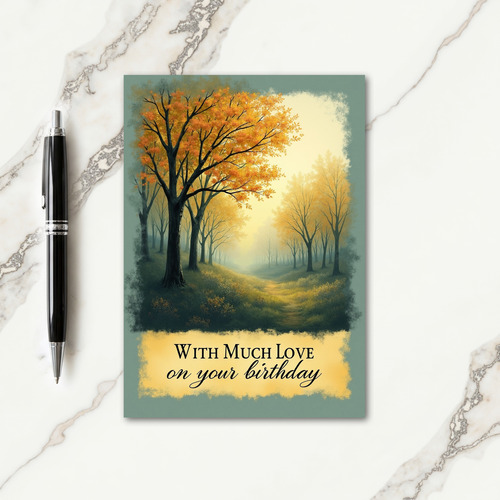Autumnal Birthday Path Card