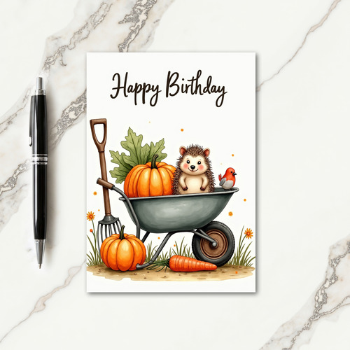 Autumnal Creature Birthday Card