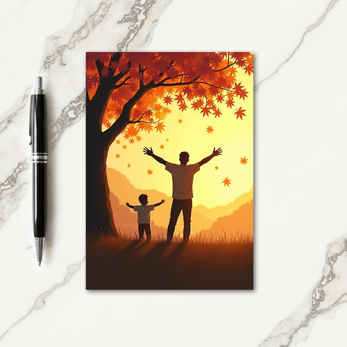 Autumnal Fathers Day Embrace Card