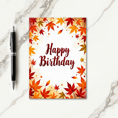 Autumnal Foliage Birthday Card