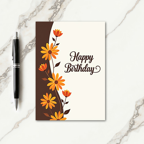 Autumnal Happy Birthday Card