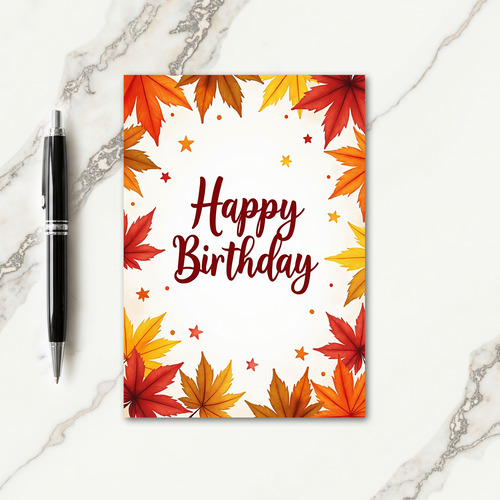 Autumnal Leaves Birthday Card