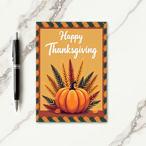 Autumnal Thanksgiving Feast Card thumbnail
