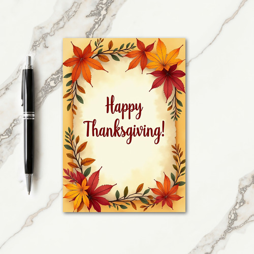 Autumnal Thanksgiving Joy Card thumbnail